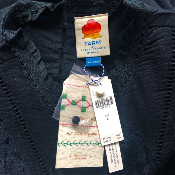 🔴SOLD🔴Anthropologie Farm Rio Black Dress L - Picture 11 of 13